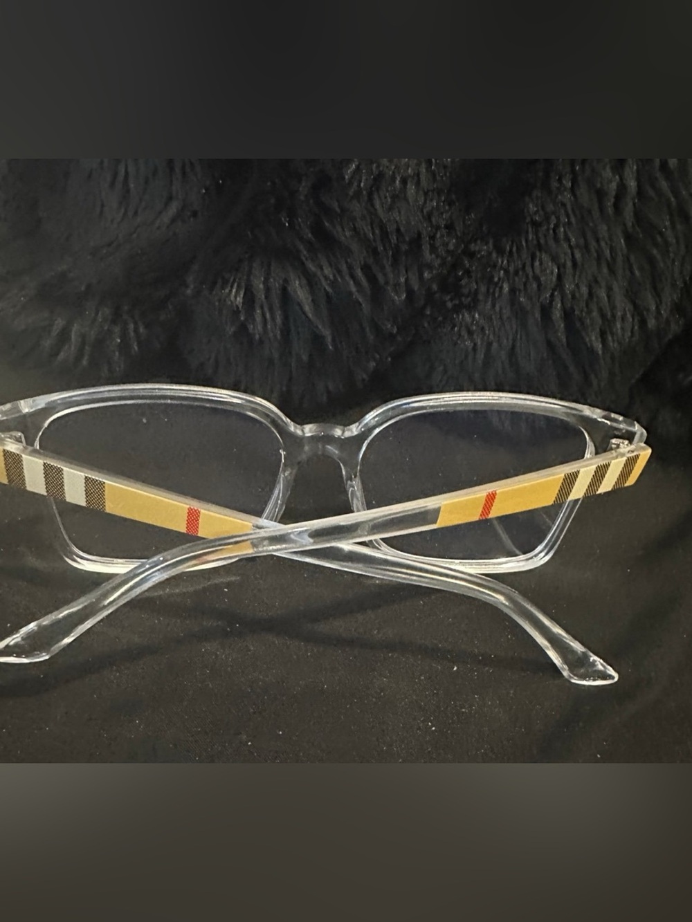 Clear plaid clear lens glasses! NEW